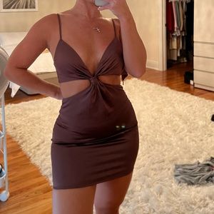 White fox satin dress